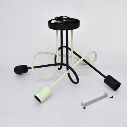 Bevestigde hanglamp OXFORD 4xE27/15W/230V zwart/groen
