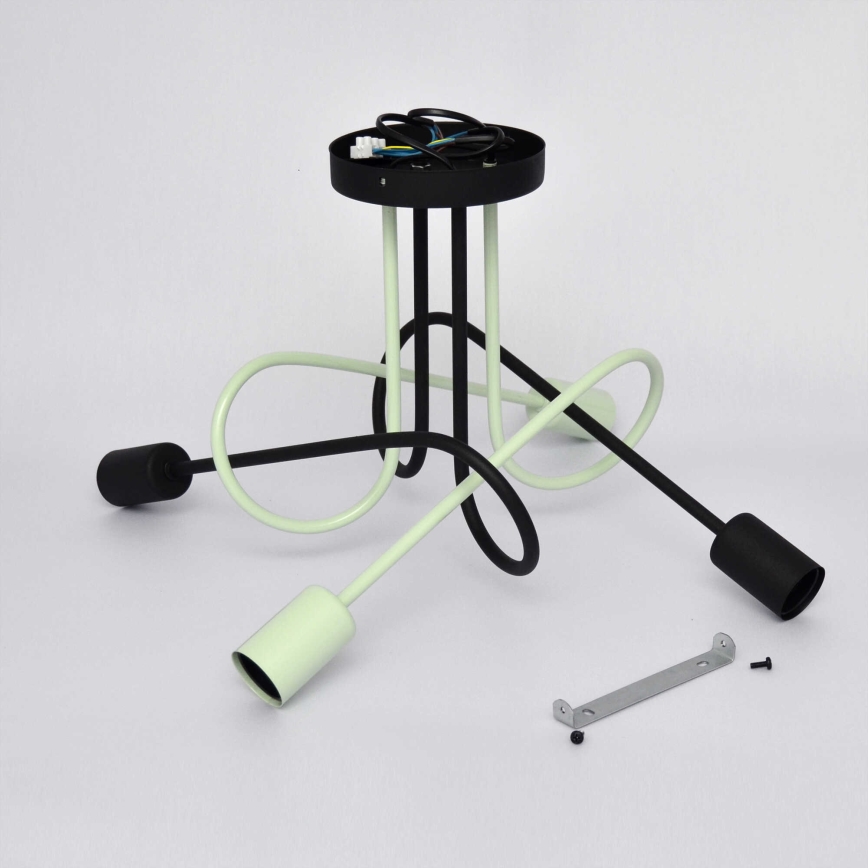 Bevestigde hanglamp OXFORD 4xE27/15W/230V zwart/groen