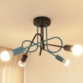 Bevestigde hanglamp OXFORD 4xE27/15W/230V zwart/turquoise