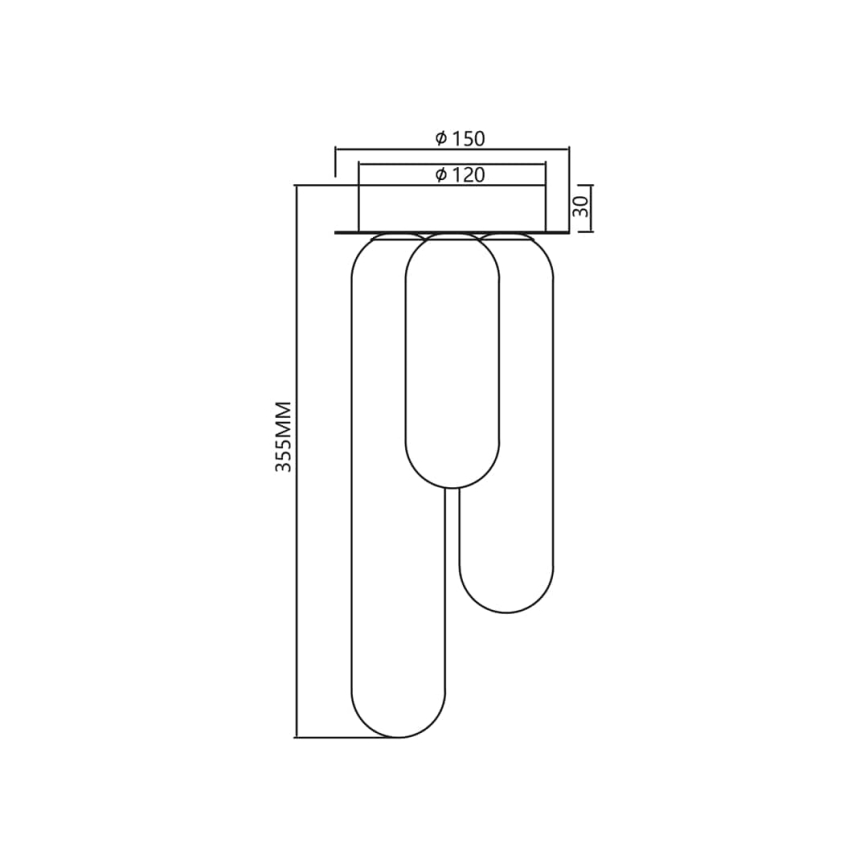 Bevestigde hanglamp PAX 3xG9/9W/230V zwart