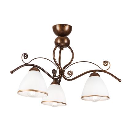 Bevestigde hanglamp RETRO 3xE27/60W/230V brons patina