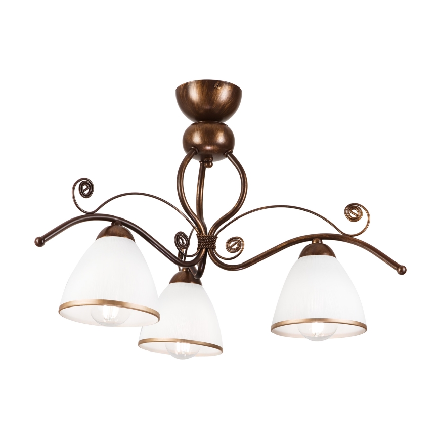 Bevestigde hanglamp RETRO 3xE27/60W/230V brons patina