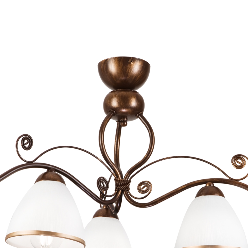 Bevestigde hanglamp RETRO 3xE27/60W/230V brons patina
