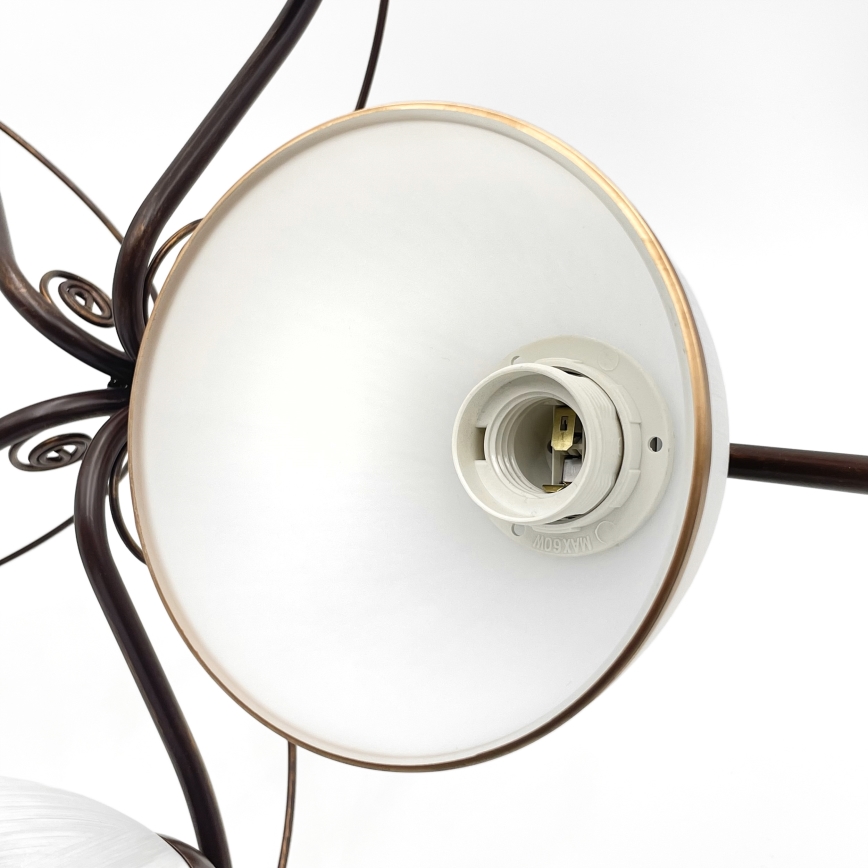Bevestigde hanglamp RETRO 5xE27/60W/230V brons patina