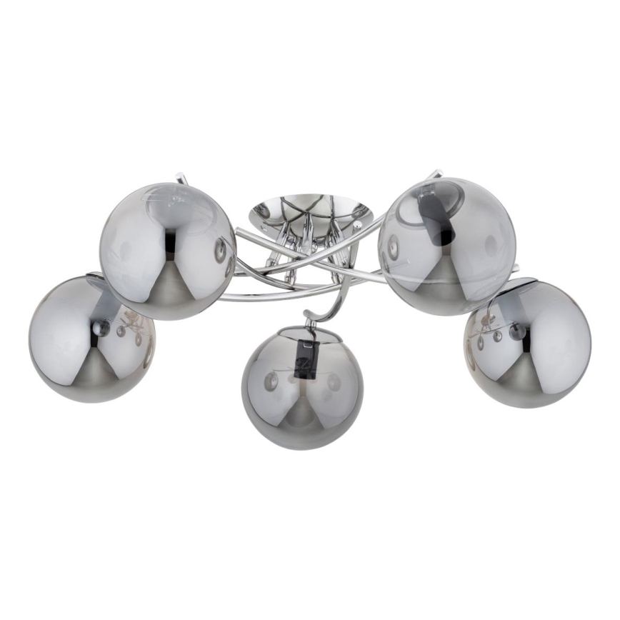 Bevestigde hanglamp SAVI 5xE14/10W/230V glanzend chroom
