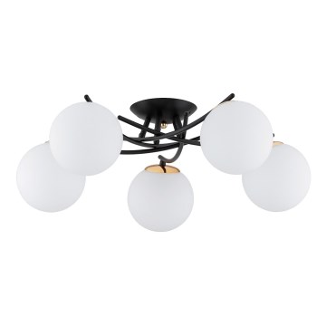 Bevestigde hanglamp SAVI 5xE14/10W/230V zwart/goud