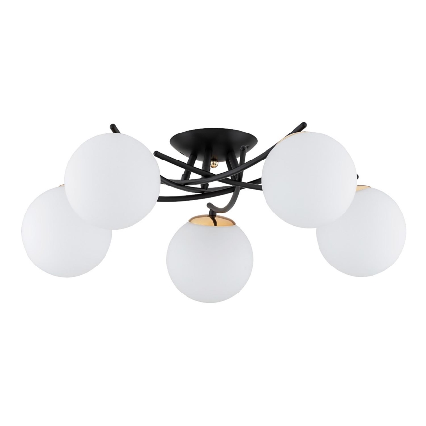 Bevestigde hanglamp SAVI 5xE14/10W/230V zwart/goud