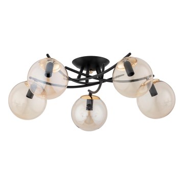 Bevestigde hanglamp SAVI 5xE14/10W/230V zwart/goud
