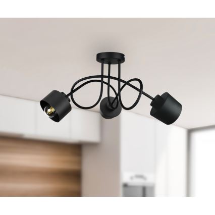 Bevestigde hanglamp SIMPLY BLACK 3xE27/60W/230V