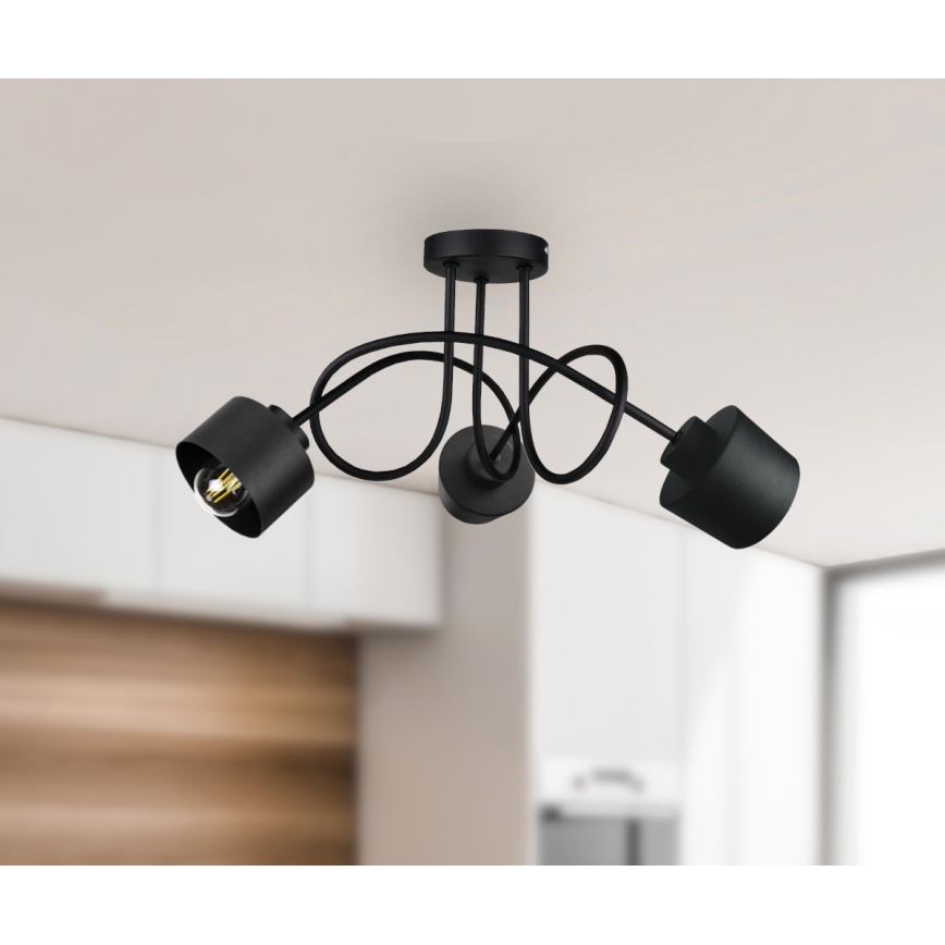 Bevestigde hanglamp SIMPLY BLACK 3xE27/60W/230V