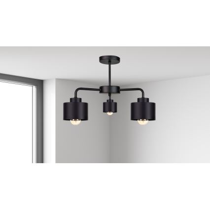 Bevestigde hanglamp SIMPLY BLACK 3xE27/60W/230V