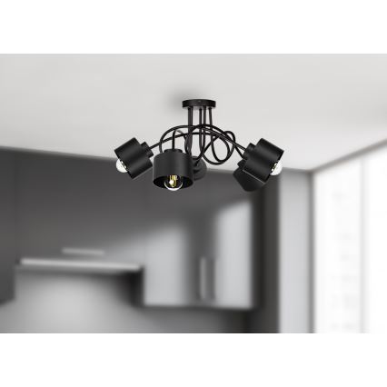 Bevestigde hanglamp SIMPLY BLACK 5xE27/60W/230V