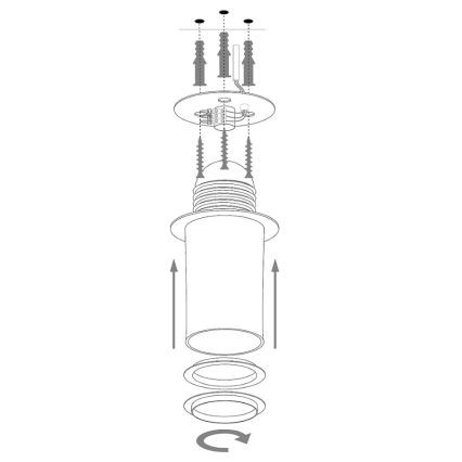 Bevestigde hanglamp SOLARIS 1xE27/60W/230V diameter 33 cm zilver/zwart