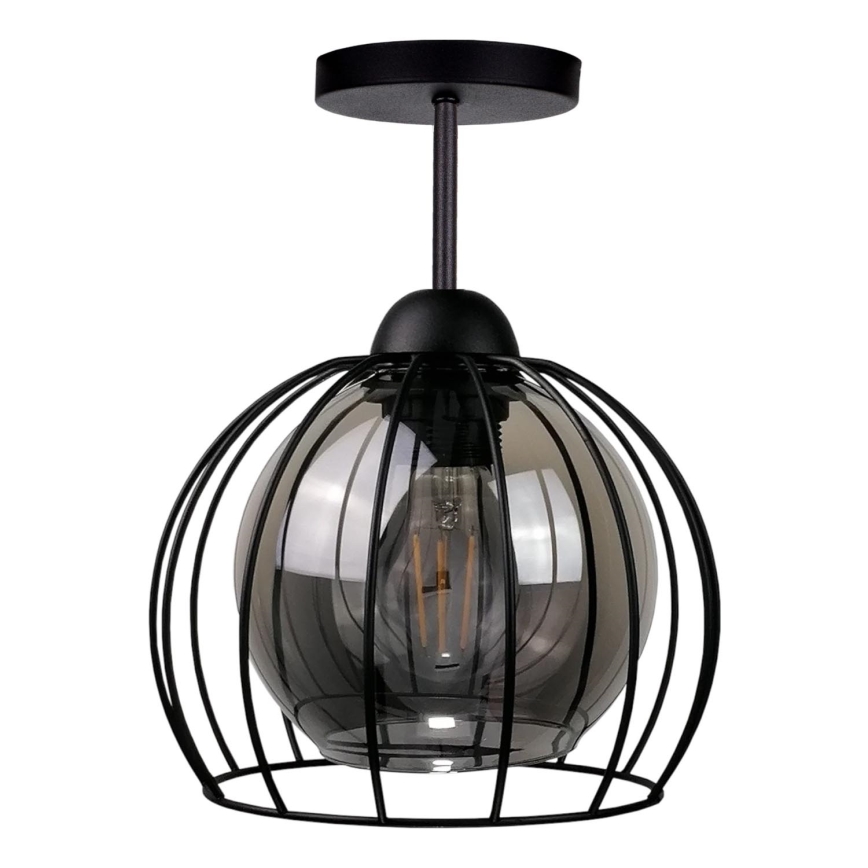 Bevestigde hanglamp SOLO BLACK 1xE27/60W/230V zwart/gerookt