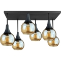 Bevestigde hanglamp SOMA 6xE27/60W/230V zwart/gerookt beige