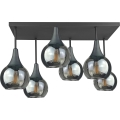 Bevestigde hanglamp SOMA 6xE27/60W/230V zwart/gerookt zwart