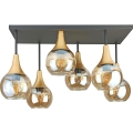 Bevestigde hanglamp SOMA 6xE27/60W/230V zwart/goud/gerookt beige