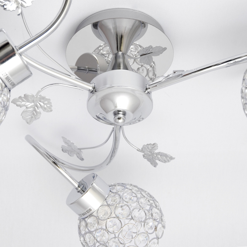 Bevestigde hanglamp SOPHIA 3xE27/15W/230V glanzend chroom/doorzichtig