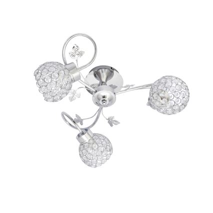 Bevestigde hanglamp SOPHIA 3xE27/15W/230V glanzend chroom/doorzichtig