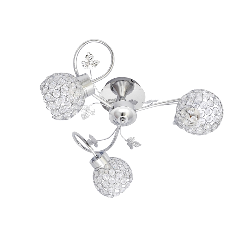 Bevestigde hanglamp SOPHIA 3xE27/15W/230V glanzend chroom/doorzichtig