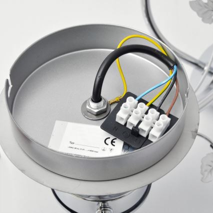 Bevestigde hanglamp SOPHIA 3xE27/15W/230V glanzend chroom/doorzichtig