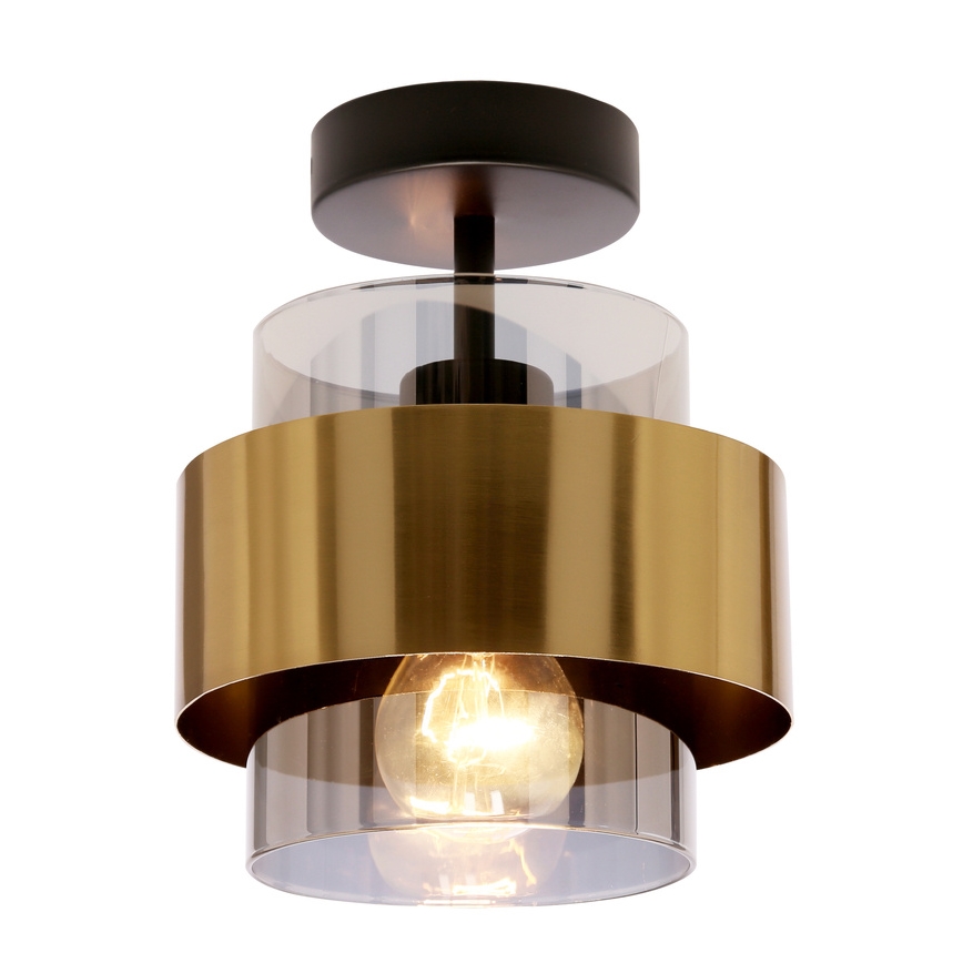 Bevestigde hanglamp SPIEGA 1xE27/60W/230V goud/zwart