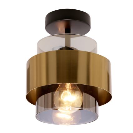 Bevestigde hanglamp SPIEGA 1xE27/60W/230V goud/zwart