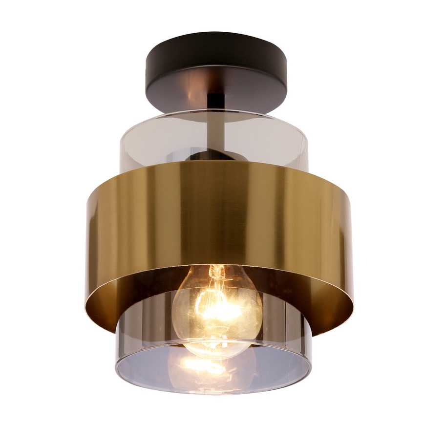 Bevestigde hanglamp SPIEGA 1xE27/60W/230V goud/zwart
