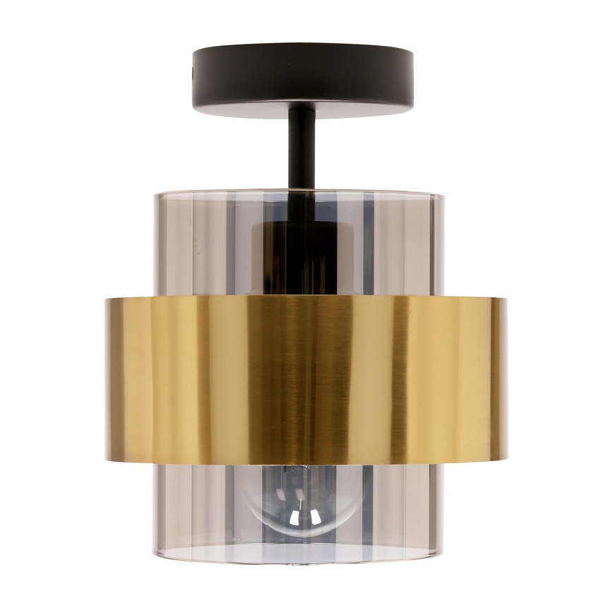Bevestigde hanglamp SPIEGA 1xE27/60W/230V goud/zwart