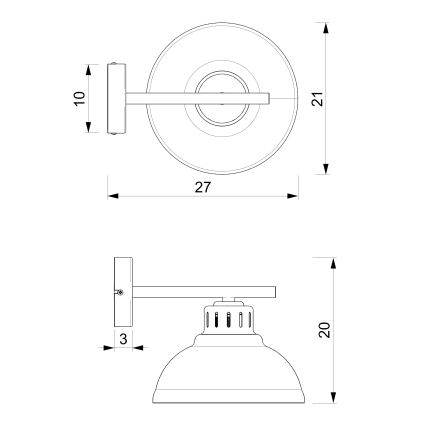 Bevestigde hanglamp SVEN 1xE27/15W/230V zwart/goud