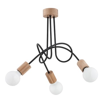 Bevestigde hanglamp TANGO 3xE27/15W/230V bruin/zwart