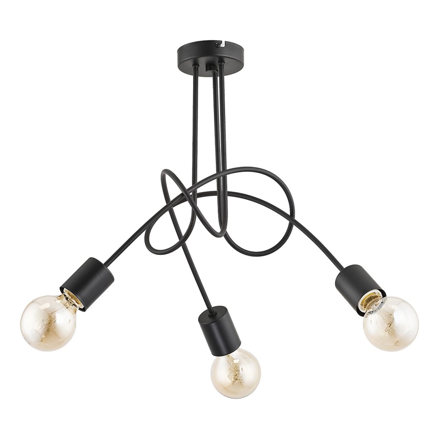 Bevestigde hanglamp TANGO 3xE27/15W/230V zwart