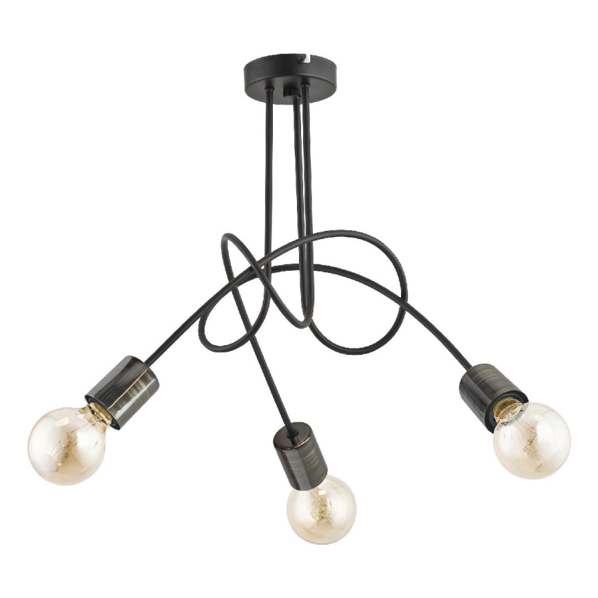Bevestigde hanglamp TANGO 3xE27/15W/230V zwart