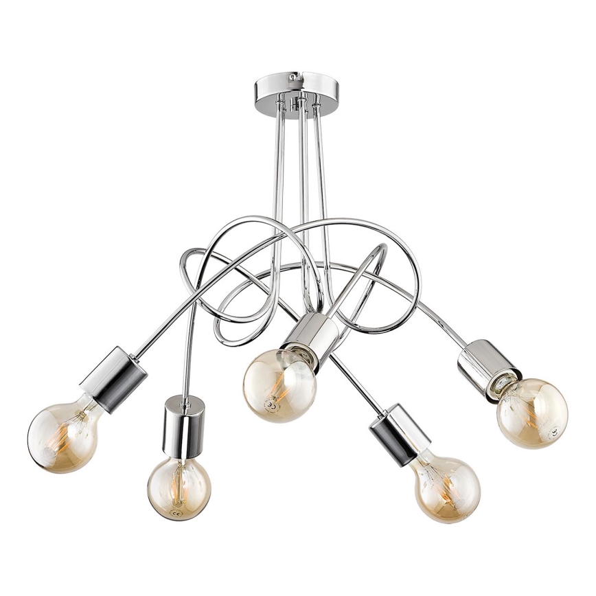 Bevestigde hanglamp TANGO 5xE27/15W/230V glanzend chroom
