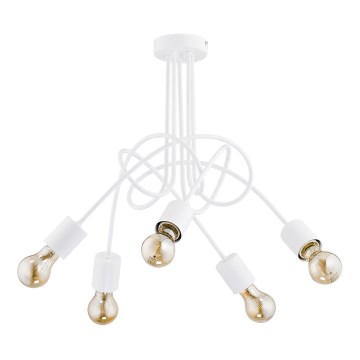 Bevestigde hanglamp TANGO 5xE27/15W/230V wit