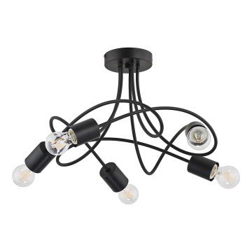 Bevestigde hanglamp TARGO 5xE27/15W/230V zwart