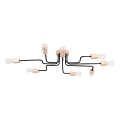 Bevestigde hanglamp TIMBO 8xE27/15W/230V zwart/beige/beuken