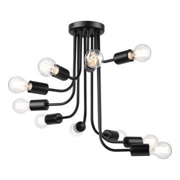 Bevestigde hanglamp TRINITY 10xE27/15W/230V zwart