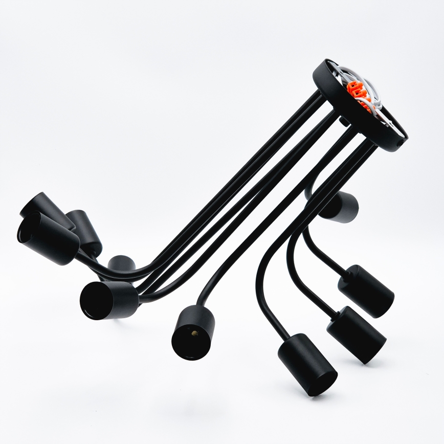 Bevestigde hanglamp TRINITY 10xE27/15W/230V zwart