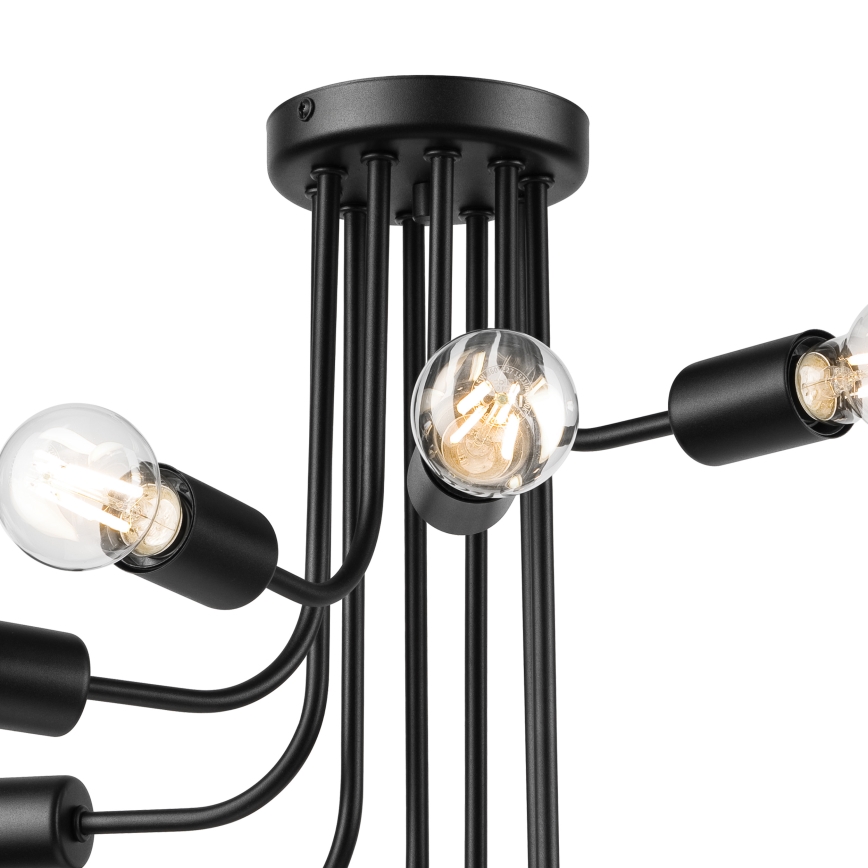 Bevestigde hanglamp TRINITY 10xE27/15W/230V zwart