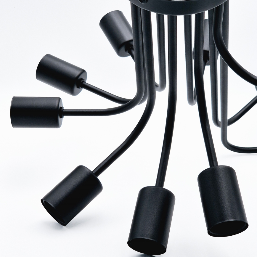 Bevestigde hanglamp TRINITY 10xE27/15W/230V zwart
