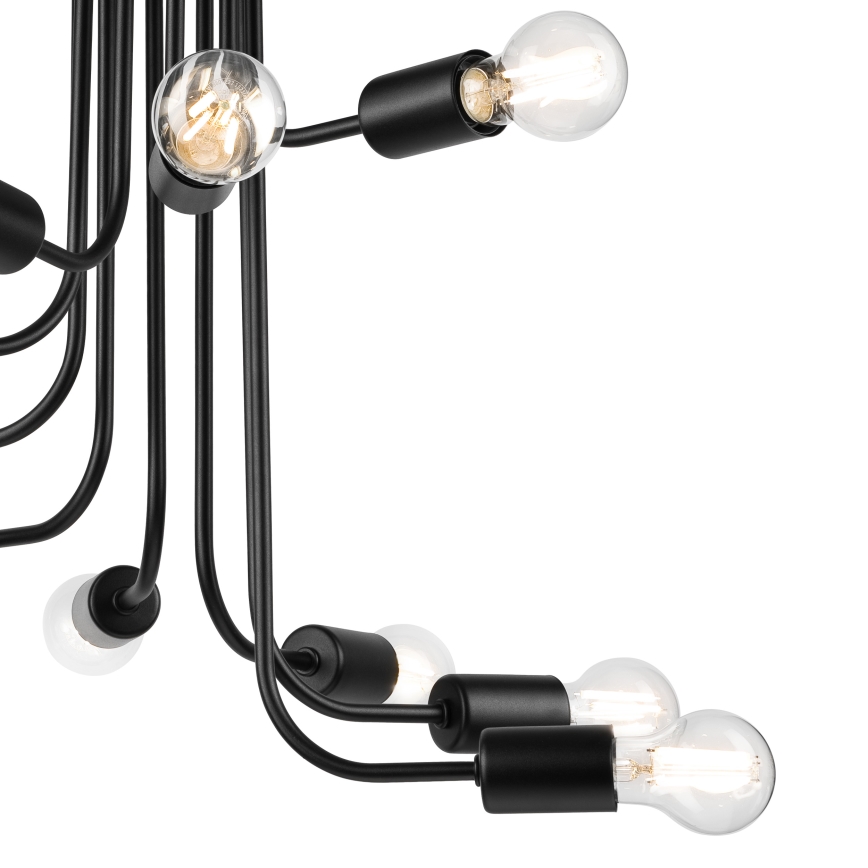 Bevestigde hanglamp TRINITY 10xE27/15W/230V zwart