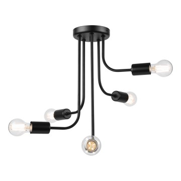 Bevestigde hanglamp TRINITY 5xE27/15W/230V zwart