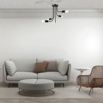 Bevestigde hanglamp TRINITY 5xE27/15W/230V zwart