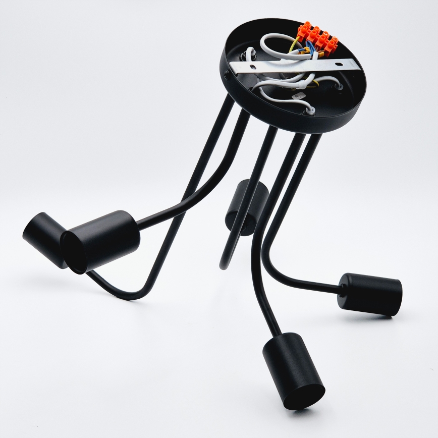 Bevestigde hanglamp TRINITY 5xE27/15W/230V zwart
