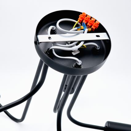 Bevestigde hanglamp TRINITY 5xE27/15W/230V zwart