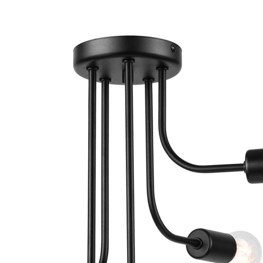 Bevestigde hanglamp TRINITY 5xE27/15W/230V zwart