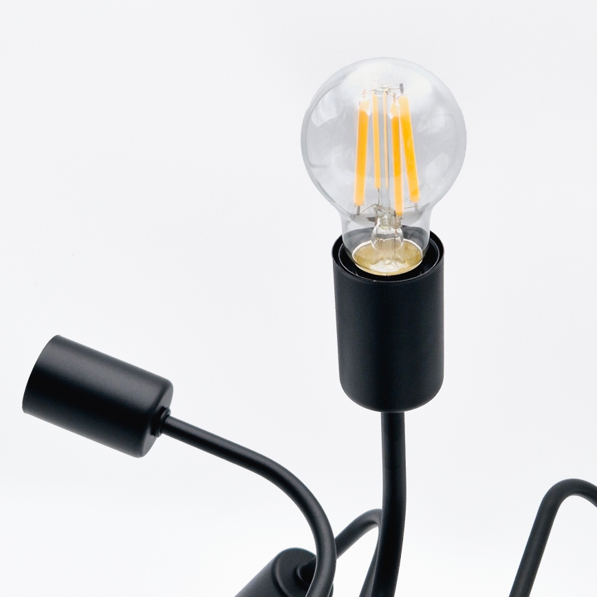 Bevestigde hanglamp TRINITY 5xE27/15W/230V zwart