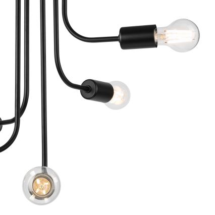 Bevestigde hanglamp TRINITY 5xE27/15W/230V zwart