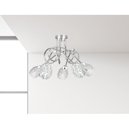 Bevestigde hanglamp TWIST CRYSTAL 5xE14/40W/230V